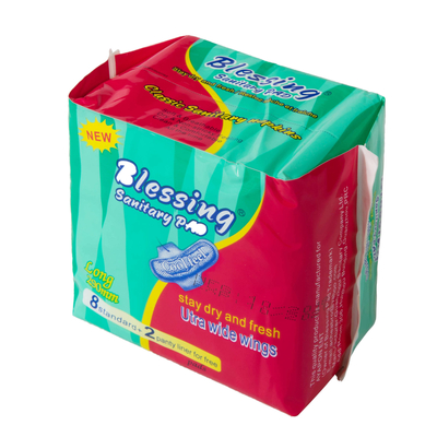 Protections de l'hygiène de coton des femmes menstruelles à ailes des protections maxis 290mm