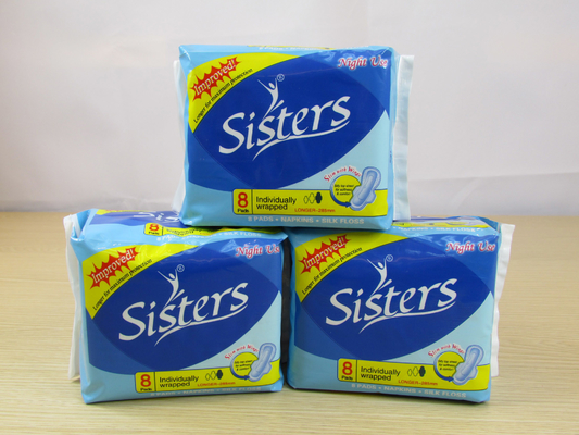 L'emballage de la serviette hygiénique capitonne les protections menstruelles de tissu absorbant imperméable