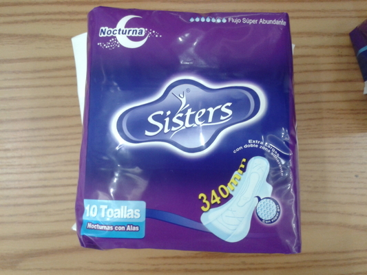L'emballage de la serviette hygiénique capitonne les protections menstruelles de tissu absorbant imperméable