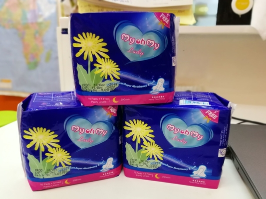 La serviette hygiénique organique capitonne 280mm les protections sanitaires qu'en soie sèchent pour Madame