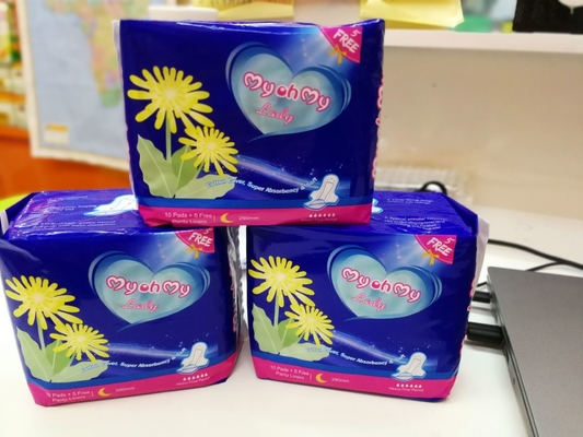 OEM féminin menstruel naturel de serviette hygiénique d'utilisation de nuit d'hygiène de protections sanitaires