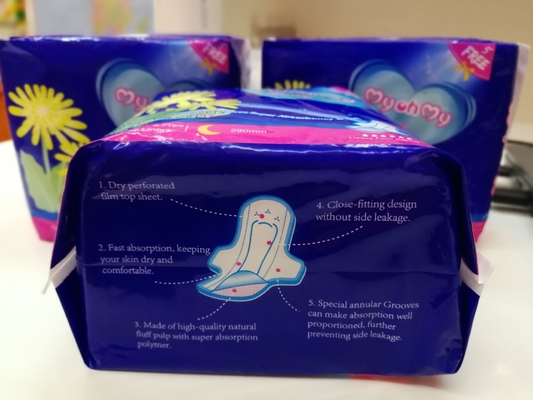 OEM féminin menstruel naturel de serviette hygiénique d'utilisation de nuit d'hygiène de protections sanitaires