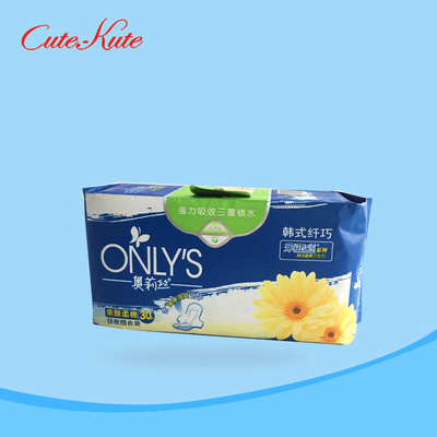 Absorptivité élevée de protections de PE de serviettes hygiéniques féminines féminines organiques molles du film 270mm