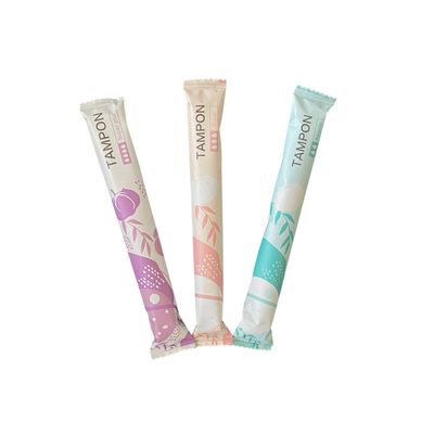 Tampons de dégagement de coton de tampons de carton de boîte vaginale biodégradable organique bon marché en gros de dames